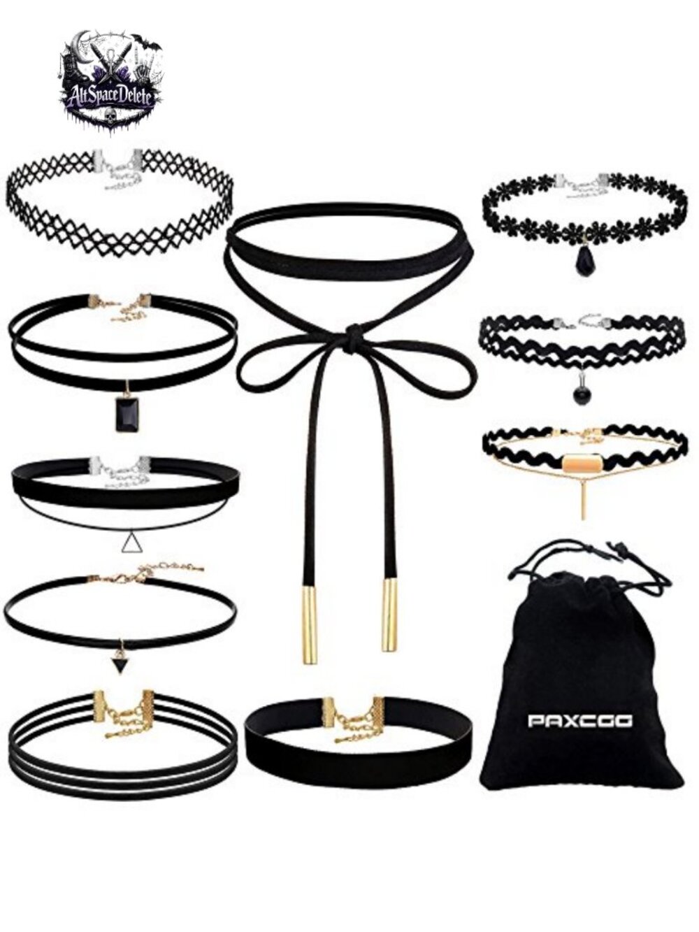 10 Piece Choker Necklace Set Cord Lobster Clasp Adjustable Extender